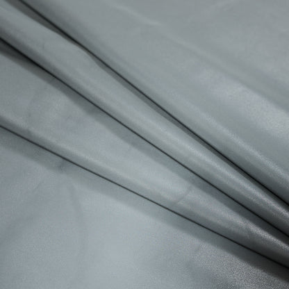 Silver Stretch Knit Reflective Fabric with White Backside Detail