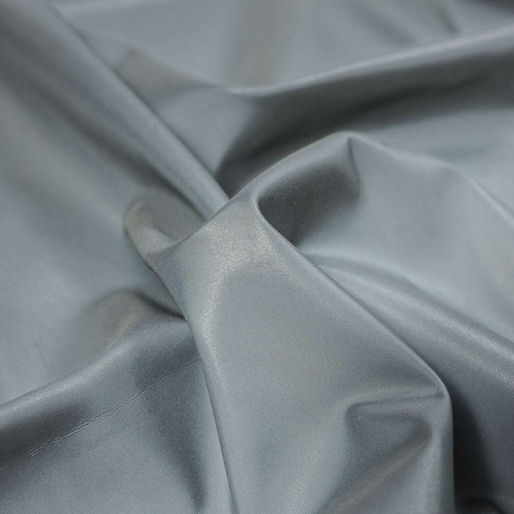 Silver Stretch Knit Reflective Fabric with White Backside Full