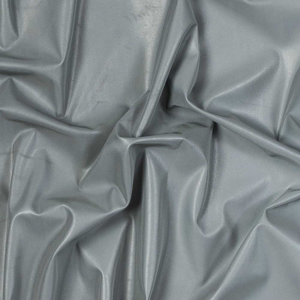 Silver Stretch Knit Reflective Fabric with White Backside