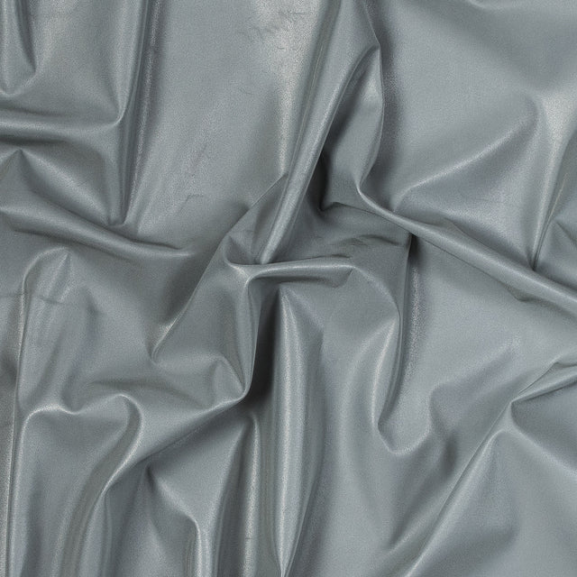 Silver Stretch Knit Reflective Fabric with White Backside