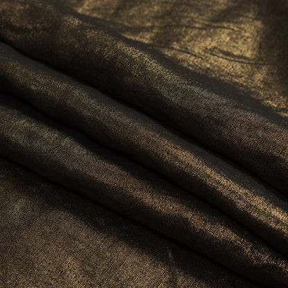 Simone Black Lightweight Woven with Metallic Gold Foil Detail