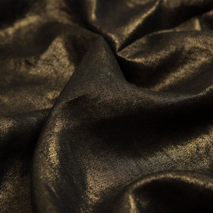 Simone Black Lightweight Woven with Metallic Gold Foil Full