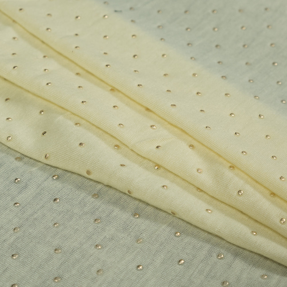 Yellow Gold-Dotted Polyester Jersey Folded