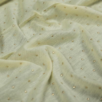 Yellow Gold-Dotted Polyester Jersey Detail