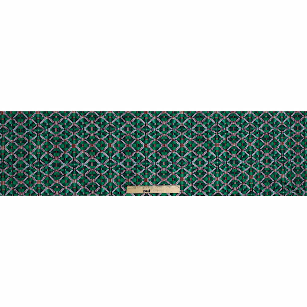 Compression Swimwear Tricot, UV Protective with Aloe Vera Microcapsules - Green Woven Ropes - Caye Collection Folded