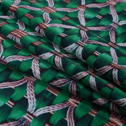 Compression Swimwear Tricot, UV Protective with Aloe Vera Microcapsules - Green Woven Ropes - Caye Collection Detail