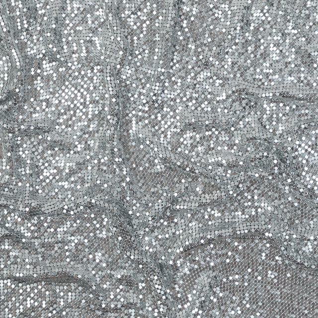 Mood Exclusive Joan Silver Tubular Chainmail Fabric