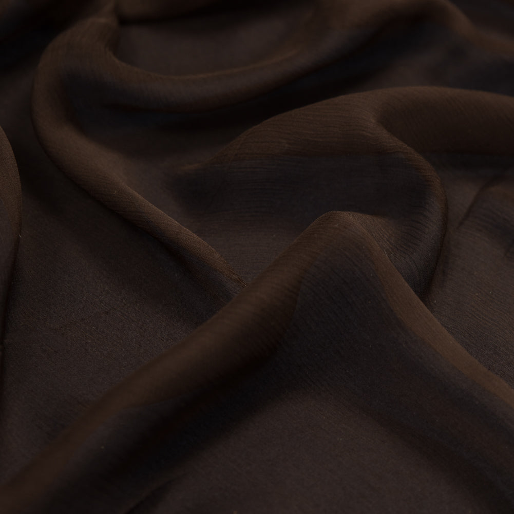 Chocolate Crinkled Silk Chiffon Full