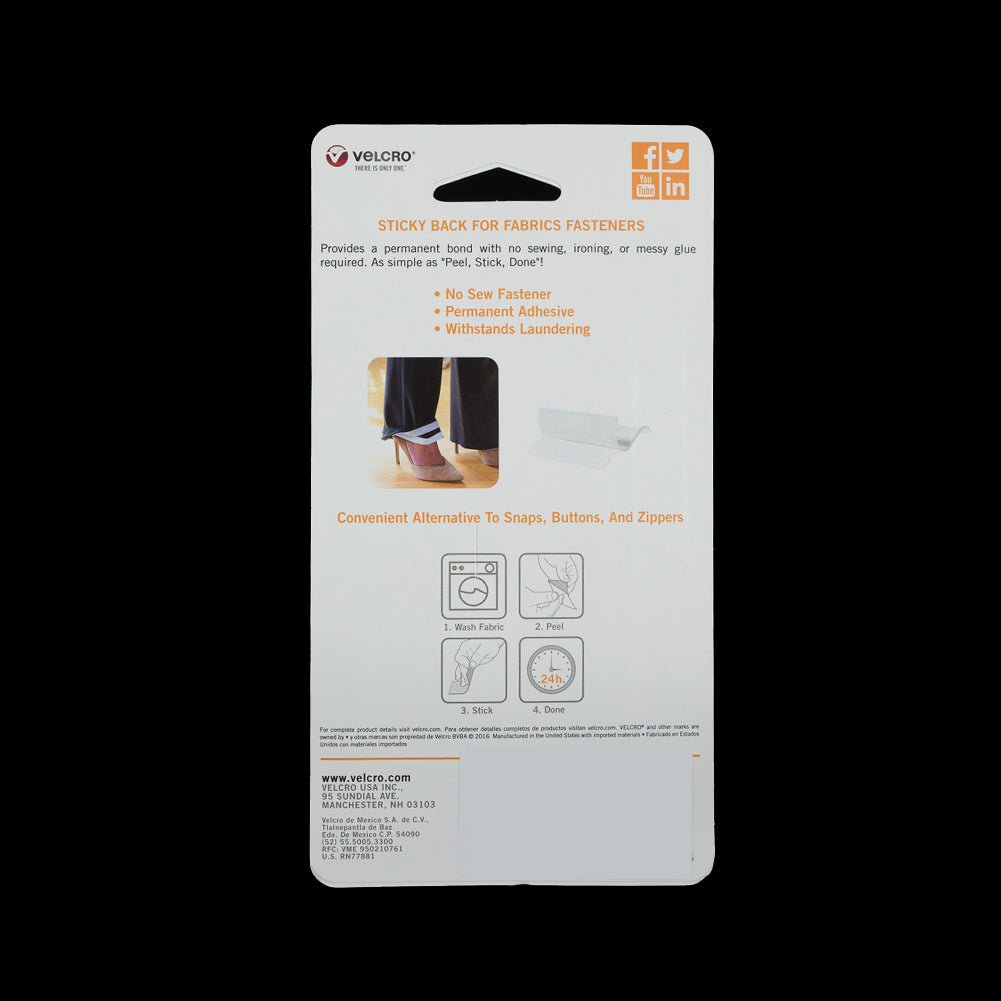 Rectangular White Sticky Back VELCRO&reg; Tape - 6" x 4" Detail