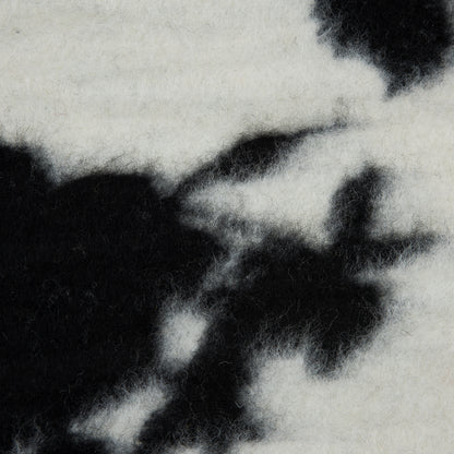 Brushed Wool Knit - Off-White and Black Rose Floral - Designer Deadstock Detail