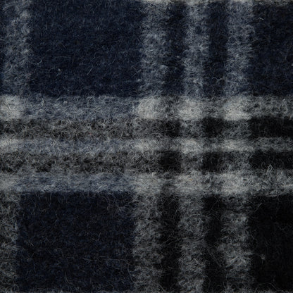 Wool Knit - Navy and White Plaid - Designer Deadstock Detail
