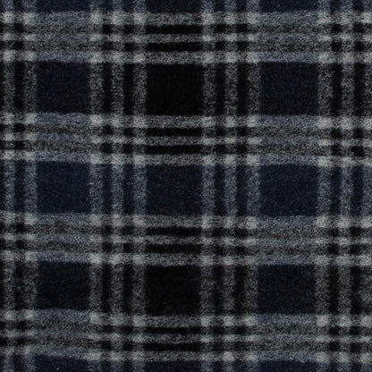 Wool Knit - Navy and White Plaid - Designer Deadstock