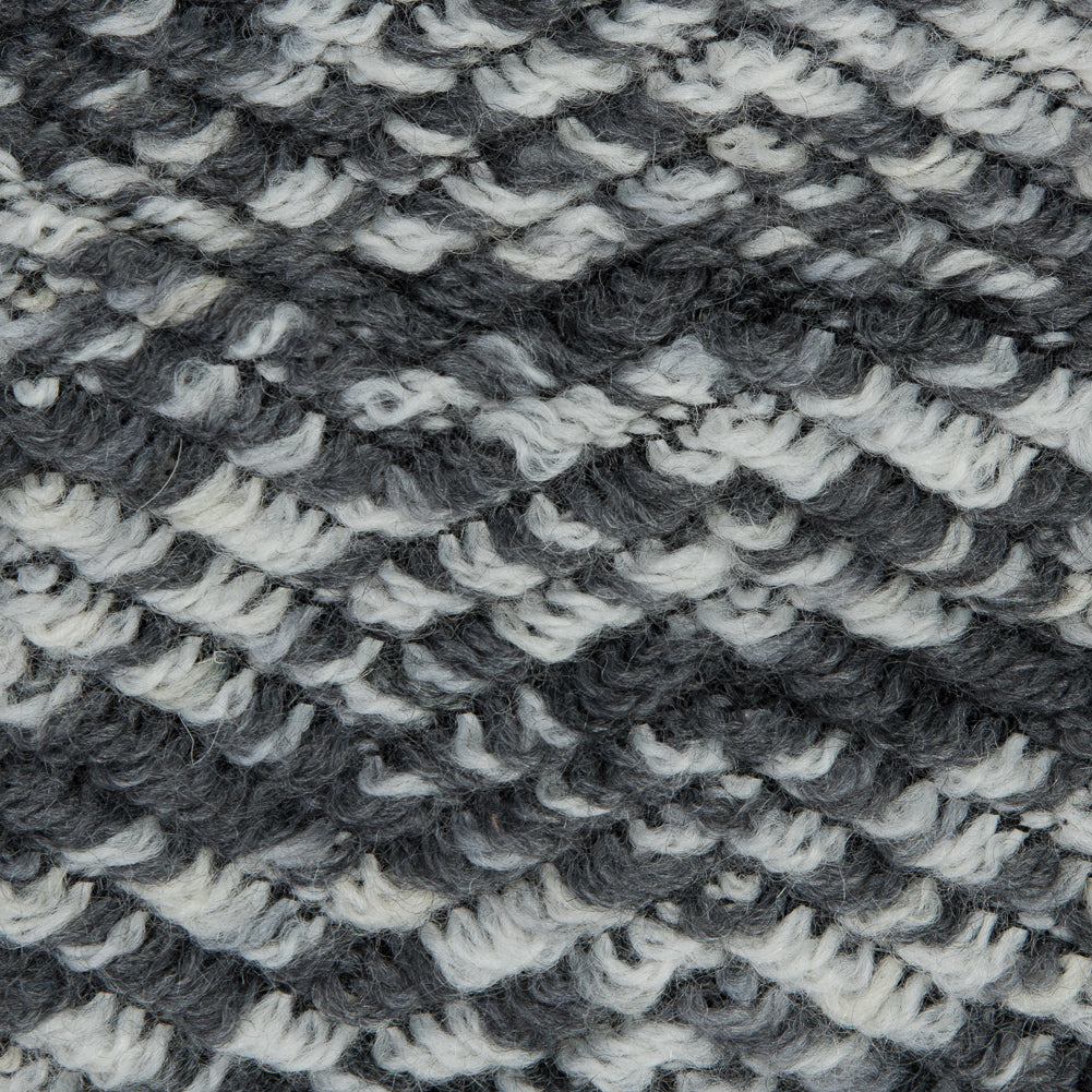 Wool Knit with Zig Zag Loops - Gray and White - Designer Deadstock Detail