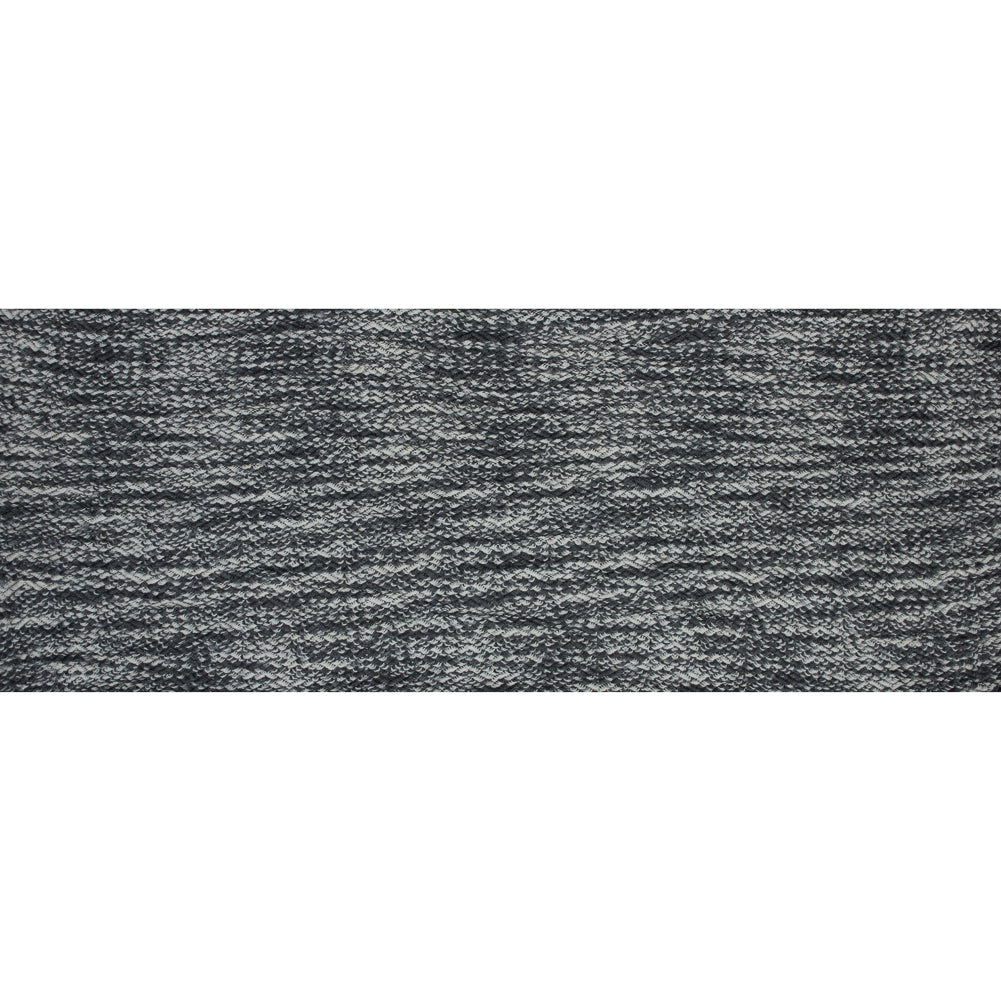 Wool Knit with Zig Zag Loops - Gray and White - Designer Deadstock Full