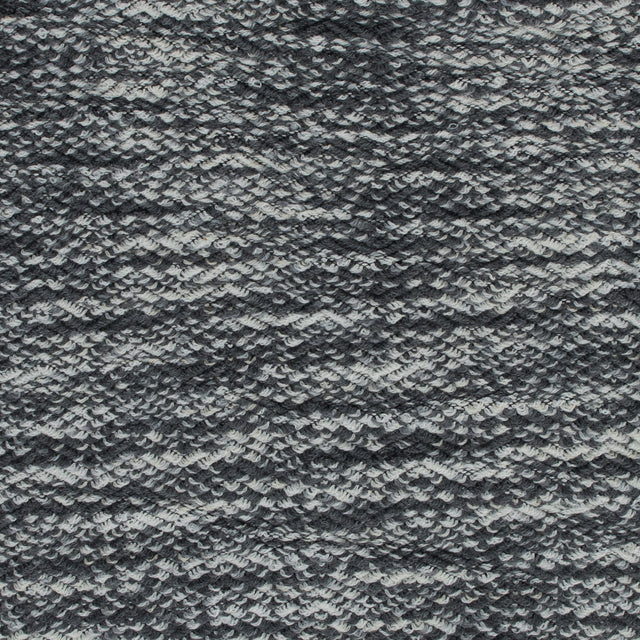 Wool Knit with Zig Zag Loops - Gray and White - Designer Deadstock