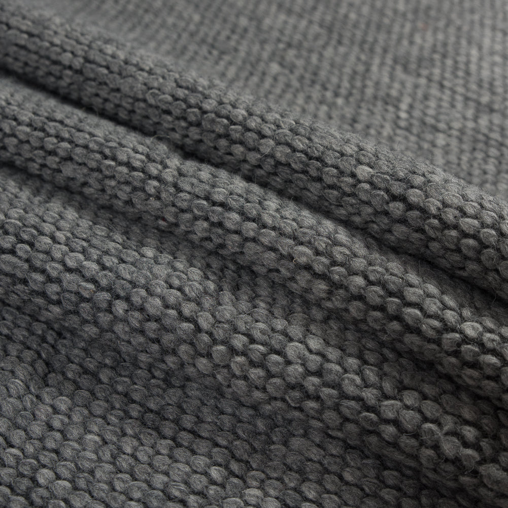 Chunky Wool Knit with Brushed Back - Gray - Designer Deadstock Folded