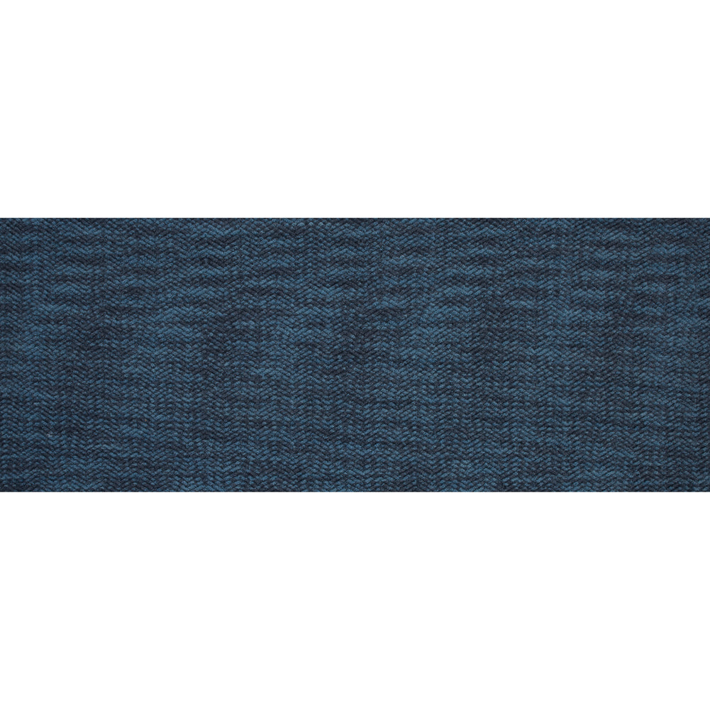 Wool Knit with Zig Zag Loops - Blue Marbled - Designer Deadstock Full