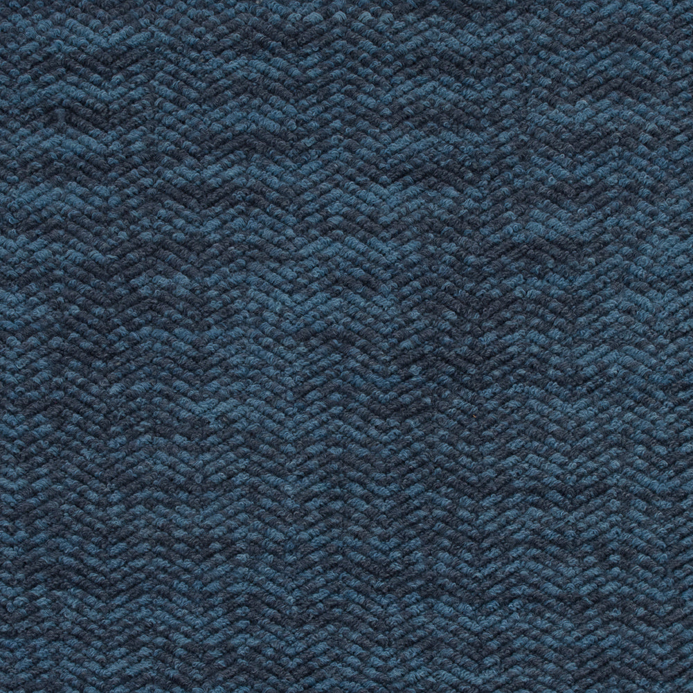 Wool Knit with Zig Zag Loops - Blue Marbled - Designer Deadstock