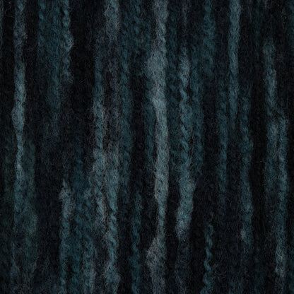 Polyester Jersey with Striated Wool Knit Design - Black and Navy - Designer Deadstock Detail
