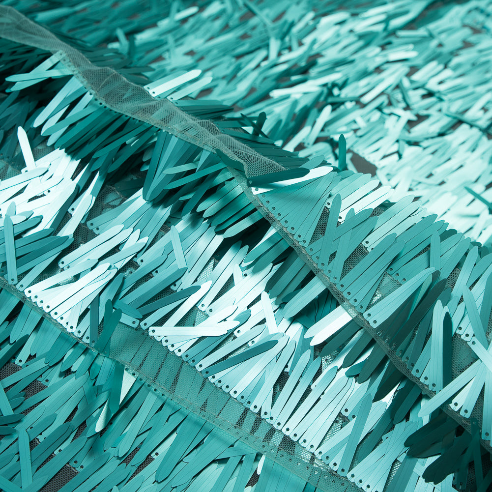 Soft Tulle with Fringe Sequins - Dull Mint - Phryne Collection Detail