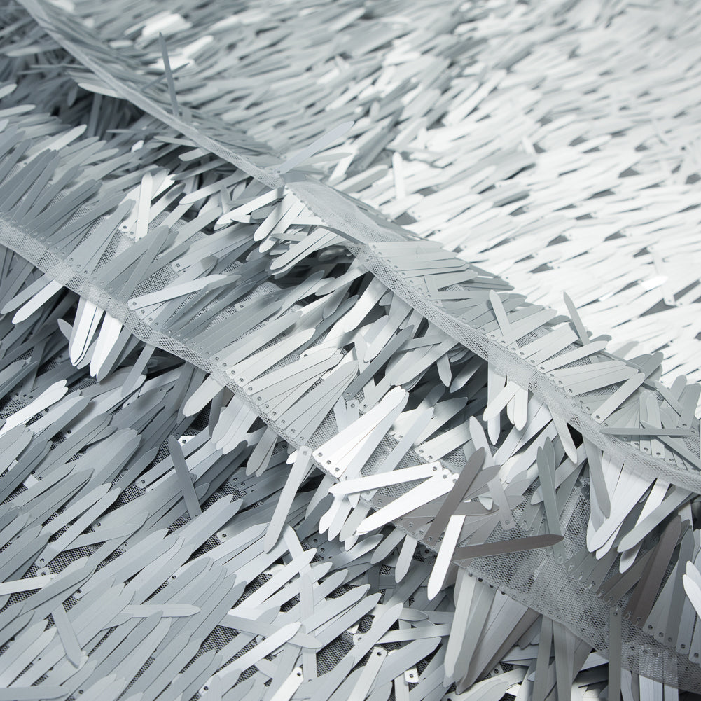 Soft Tulle with Fringe Sequins - Dull Silver - Phryne Collection Detail