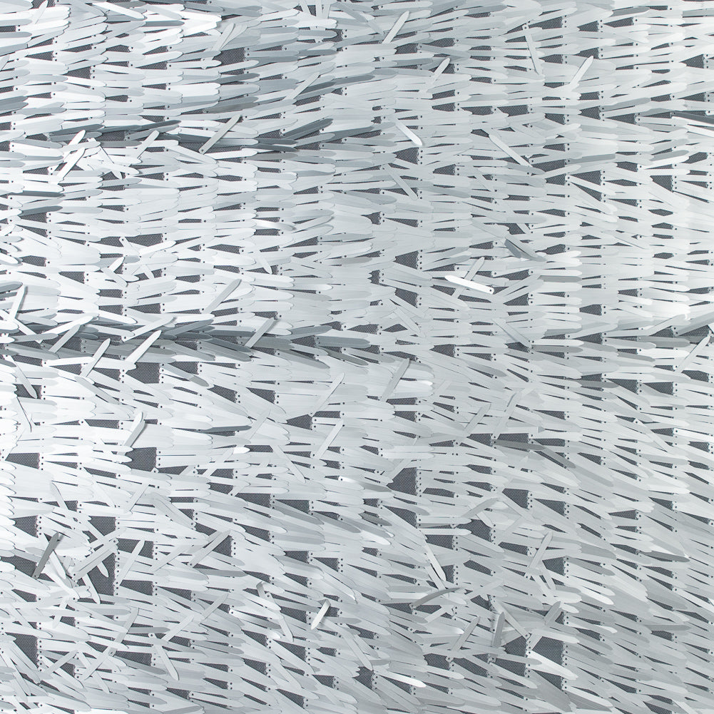 Soft Tulle with Fringe Sequins - Dull Silver - Phryne Collection