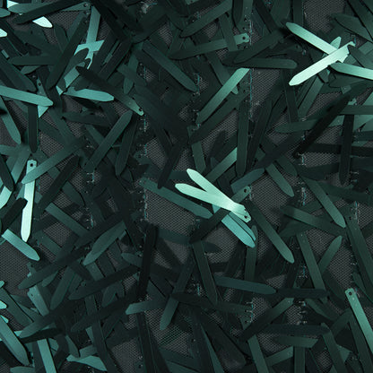 Soft Tulle with Fringe Sequins - Dull Emerald - Phryne Collection Full