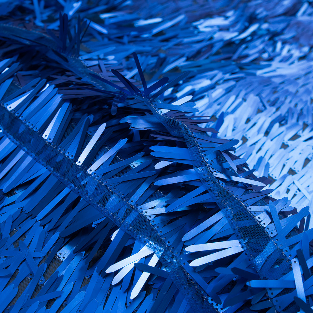 Soft Tulle with Fringe Sequins - Dull Royal Blue - Phryne Collection Detail