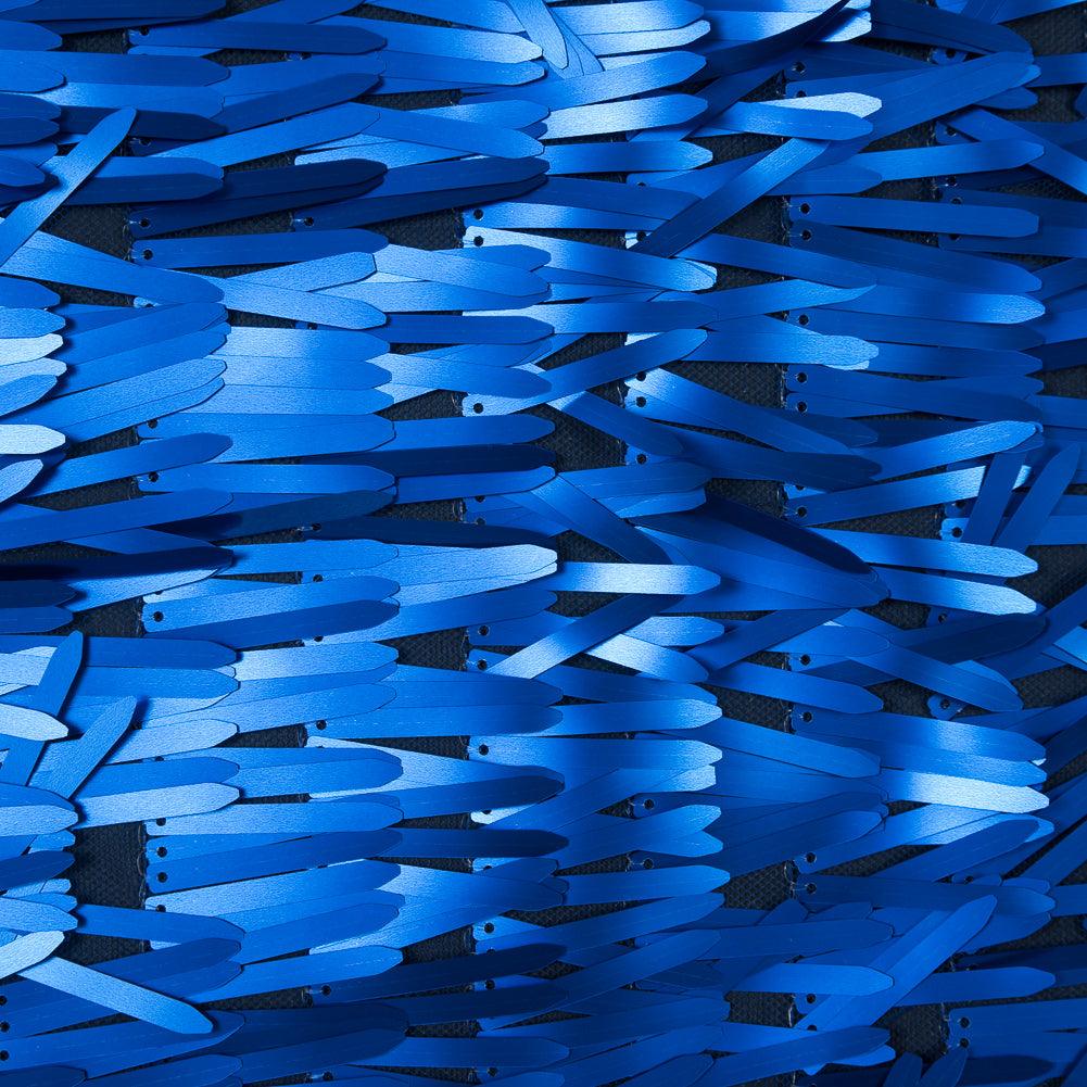 Soft Tulle with Fringe Sequins - Dull Royal Blue - Phryne Collection Full