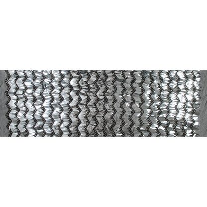 Black and Silver Chevron Fringe Sequin Fabric Folded