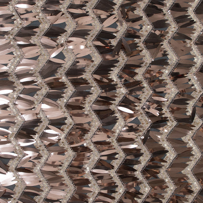 Fringe Sequin Fabric - Rose Gold Chevrons