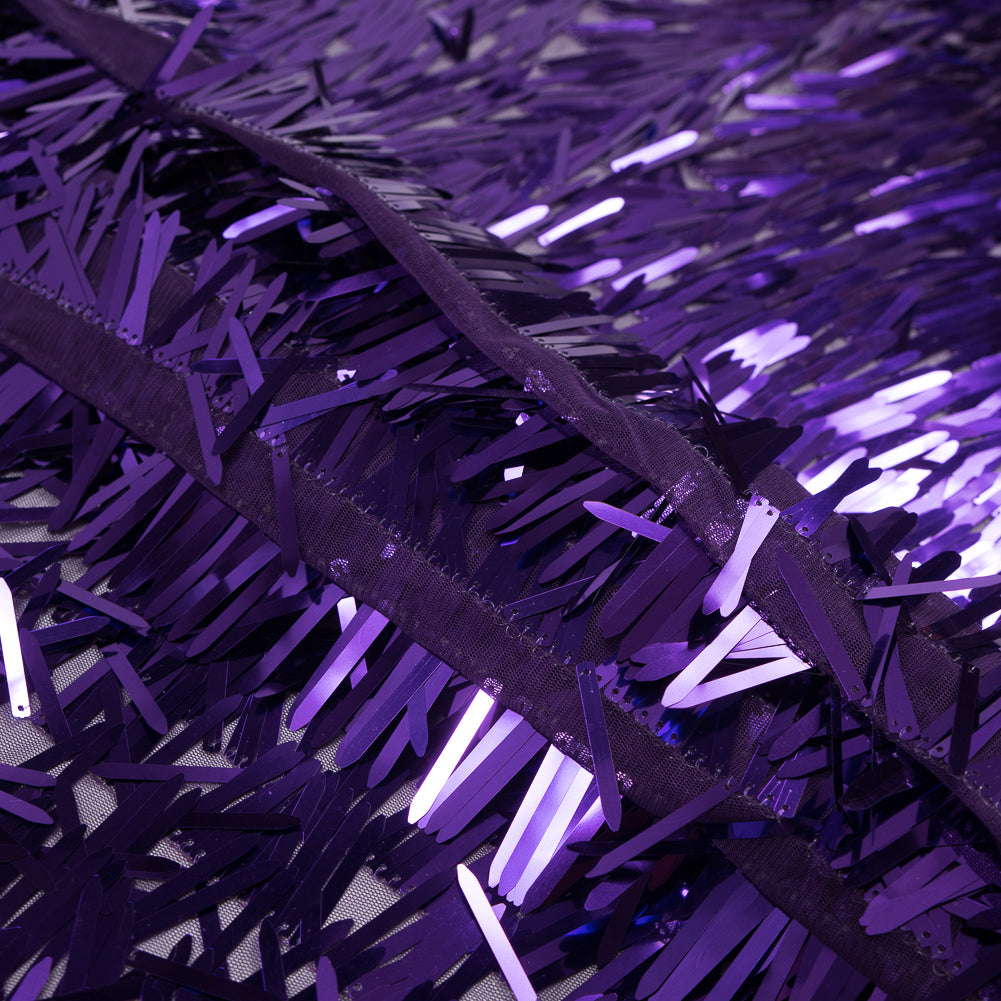 Soft Tulle with Fringe Sequins - Shiny Purple - Phryne Collection Detail