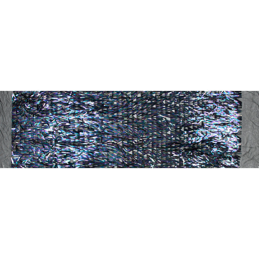 Soft Tulle with Fringe Sequins - Shiny Oil Slick - Phryne Collection Folded