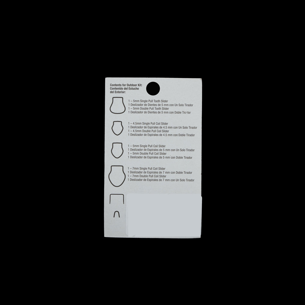 Outdoor Zipper Repair Kit - Assorted Sizes Detail