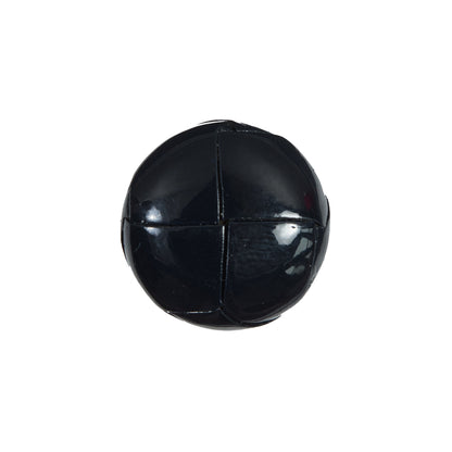 Dark Navy Glossy Leather Shank Back Button - 30L/19MM