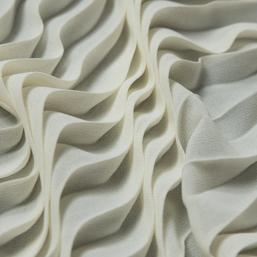 Accordion Pleated Chiffon - Off-White - Etereo Collection Full