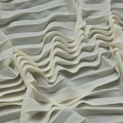 Accordion Pleated Chiffon - Off-White - Etereo Collection