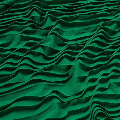 Accordion Pleated Chiffon - Emerald Green - Etereo Collection