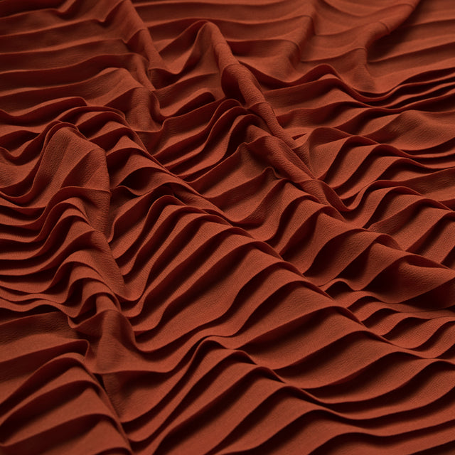 Accordion Pleated Chiffon - Burnt Orange - Etereo Collection