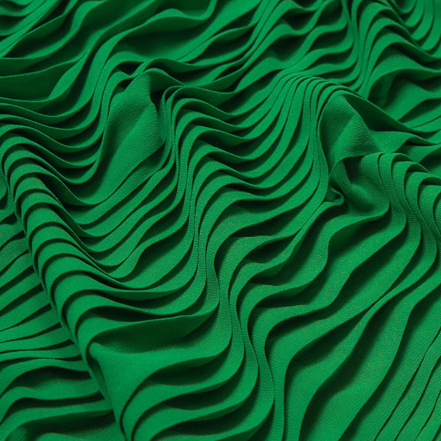 Accordion Pleated Chiffon - Kelly Green - Etereo Collection