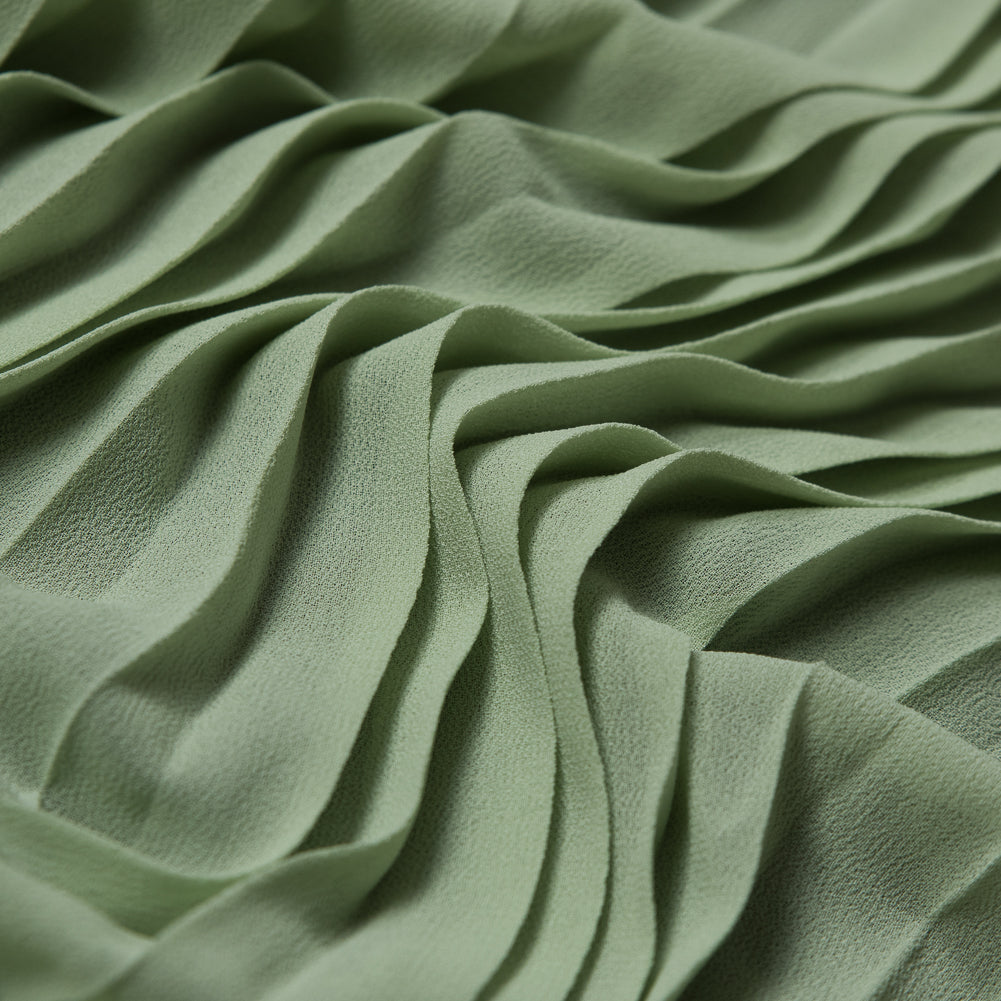 Accordion Pleated Chiffon - Pea Green - Etereo Collection Full