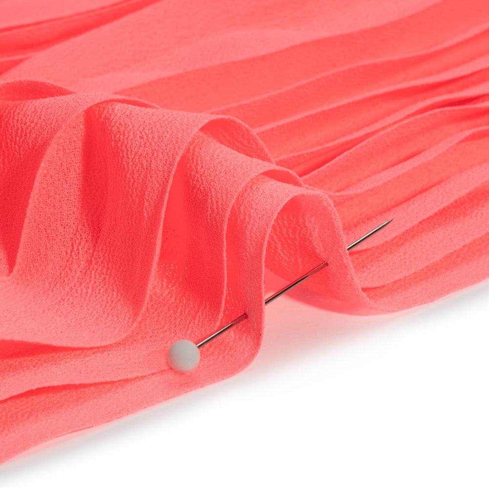 Accordion Pleated Chiffon - Neon Pink - Etereo Collection Folded