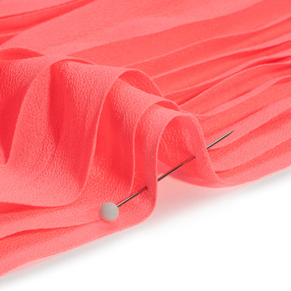 Accordion Pleated Chiffon - Neon Pink - Etereo Collection Folded