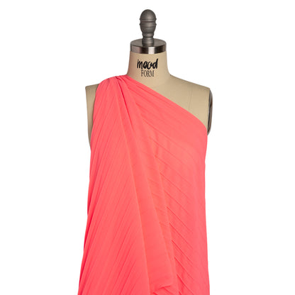 Accordion Pleated Chiffon - Neon Pink - Etereo Collection Detail