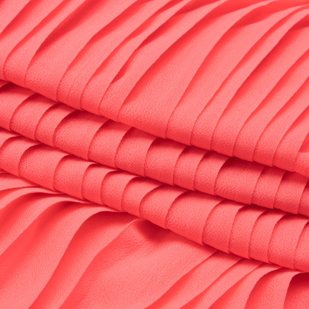 Accordion Pleated Chiffon - Neon Pink - Etereo Collection Full