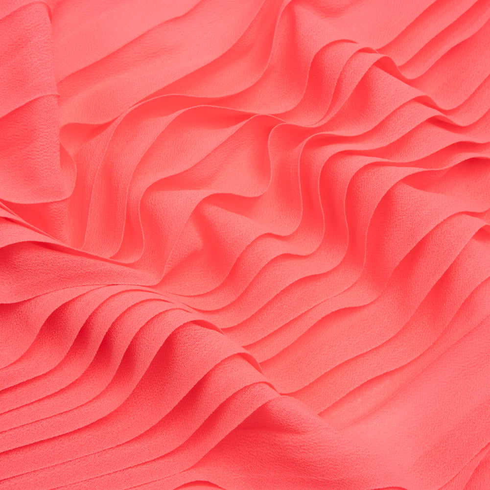 Accordion Pleated Chiffon - Neon Pink - Etereo Collection