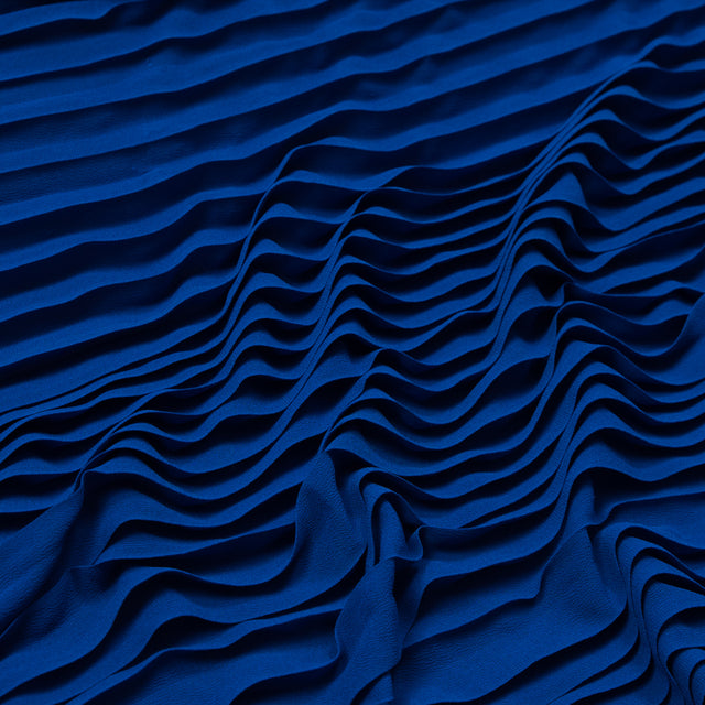 Accordion Pleated Chiffon - Royal Blue - Etereo Collection