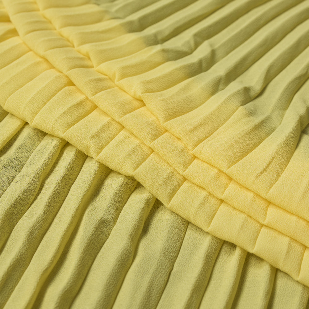 Accordion Pleated Chiffon - Mellow Yellow - Etereo Collection Detail