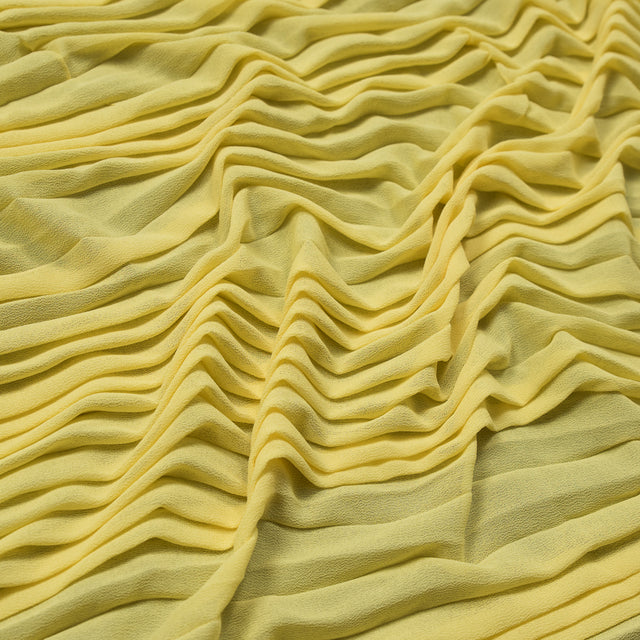 Accordion Pleated Chiffon - Mellow Yellow - Etereo Collection