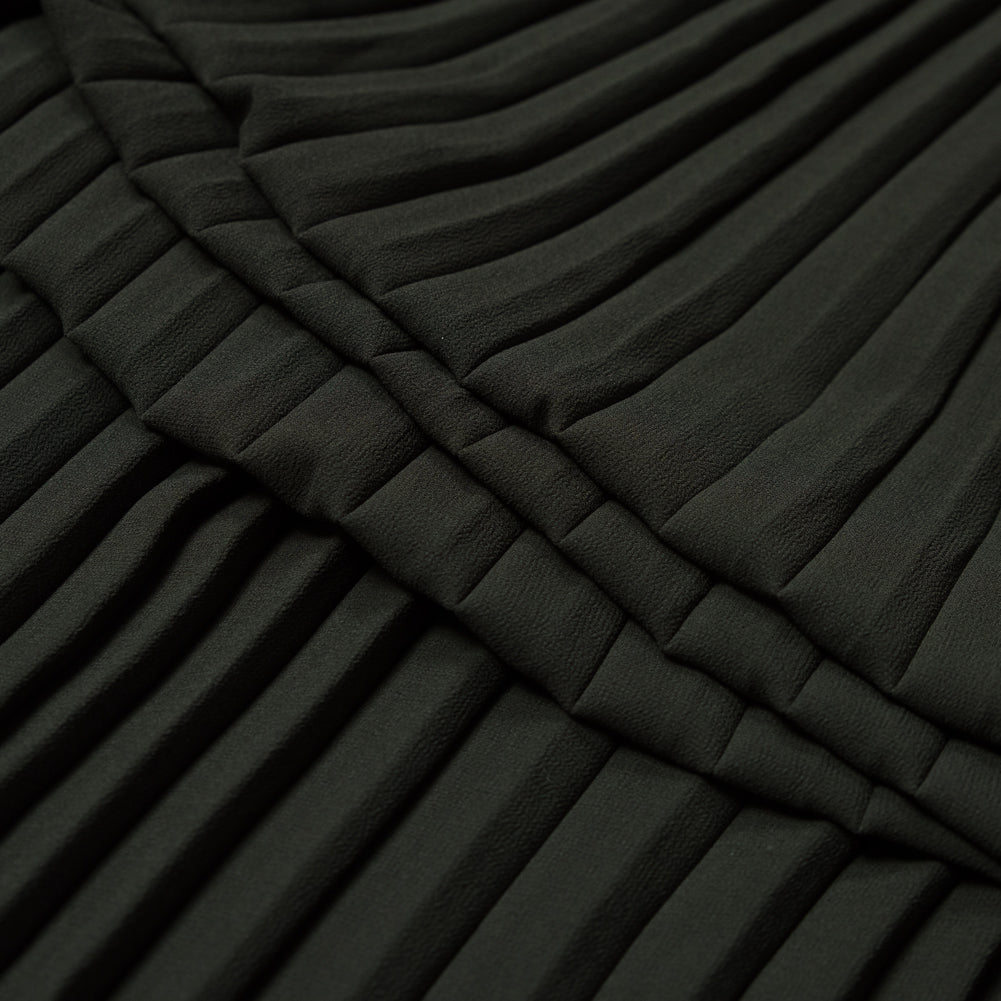 Accordion Pleated Chiffon - Forest Green - Etereo Collection Detail
